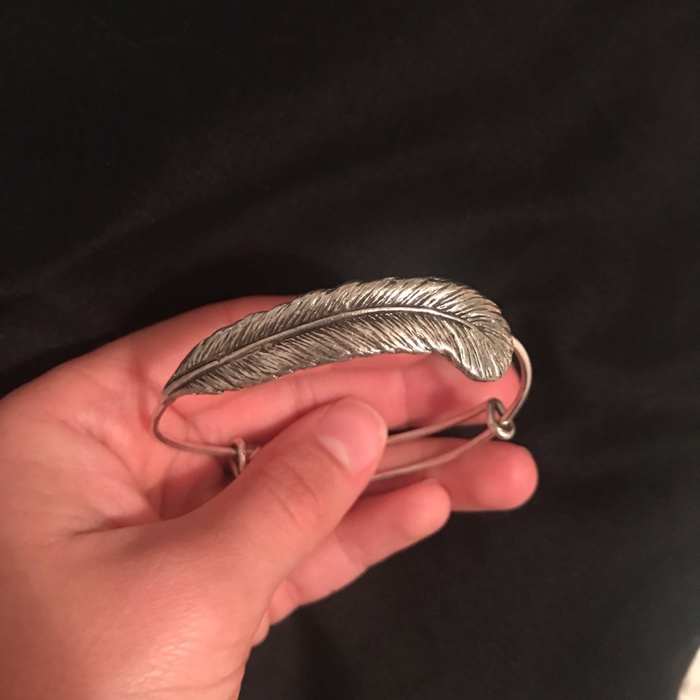 Alex and Ani silver feather bracelet